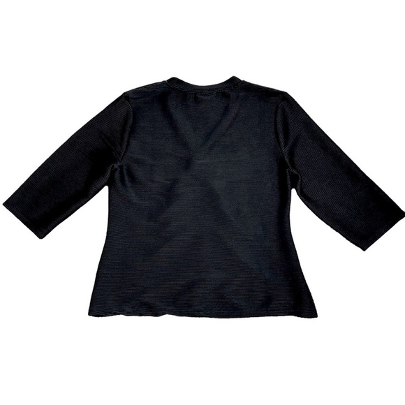 BOLD ELEMENTS Blouse Ties up the front 3/4 sleeves Black Juniors XL Like New - Picture 9 of 10